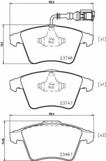Гальмівні колодки VW Multivan/Transporter "F S=20,1mm "с датчиком "03>> TEXTAR T2374602