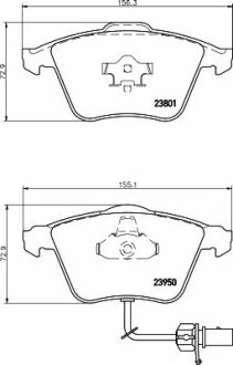 Тормозные колодки передние дисковые TEXTAR T2395001