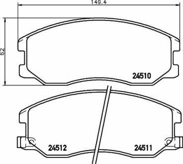 Гальмівні колодки передні дискові TEXTAR T2451001
