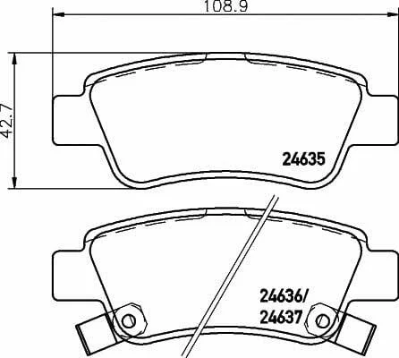 Тормозные колодки задние дисковые TEXTAR T2463501 (фото 1)