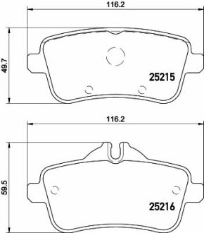 Тормозные колодки задние дисковые TEXTAR T2521502