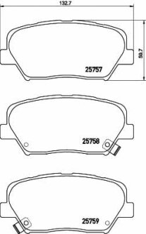 Тормозные колодки HYUNDAI/KIA Creta/Santa Fe/Carens ''F''11>> TEXTAR T2575701