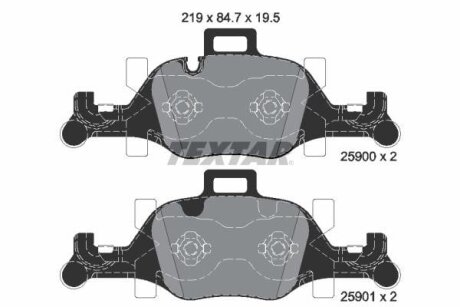 Тормозные колодки BMW 3(G20)/5(G30)/7(G11)/X5(G05) "F "14>> TEXTAR T2590001