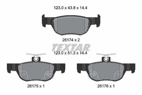 Тормозные колодки MAZDA 3/CX-30/MX-30 "R\'\'19>> TEXTAR T2617401