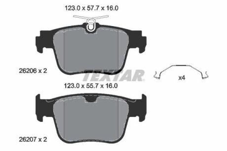Колодки тормозные дисковые AUDI/FORD/SKODA/VW A3/Connect/Octavia \'\'R\'\'19>> TEXTAR T2620601