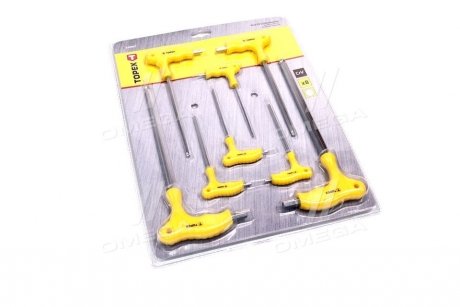 Шестигранные гаечные ключи HEX с Т-ручкой, набор из 8 шт.. Topex 35D967