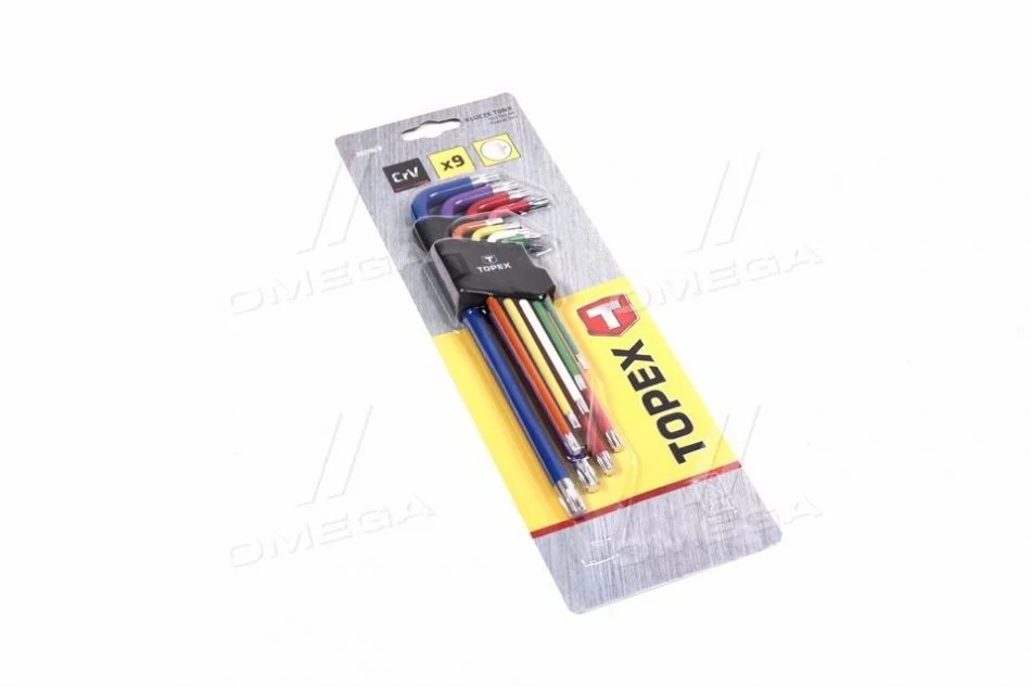Шестигранные гаечные ключи Torx, Т10-Т50 мм, комплект из 9 шт..(TOPEX) Topex 35D969 (фото 1)