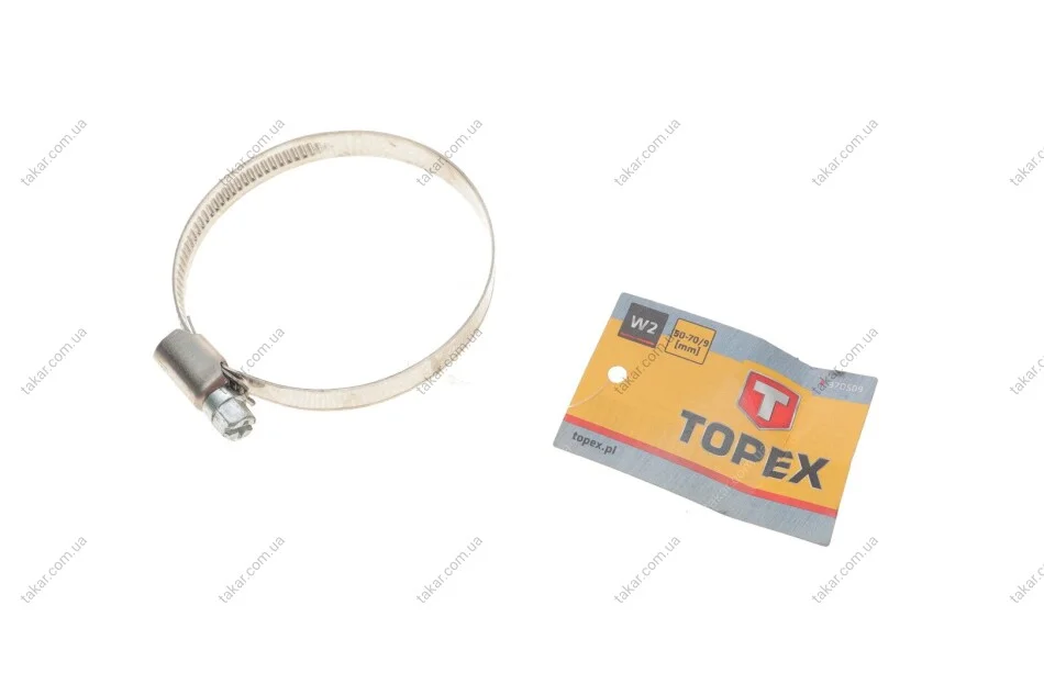 Хомут черв'ячний 50-70/9 W2(TOPEX) Topex 37D509 (фото 1)