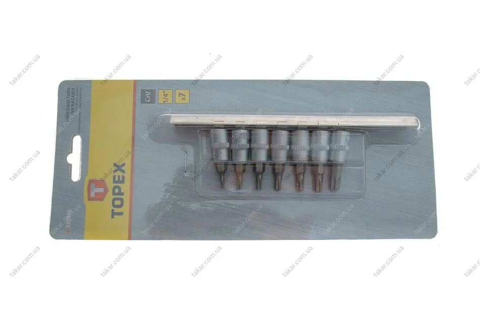 Головки змінні із насадкою Torx, набір 7 шт. Topex 39D378 (фото 1)