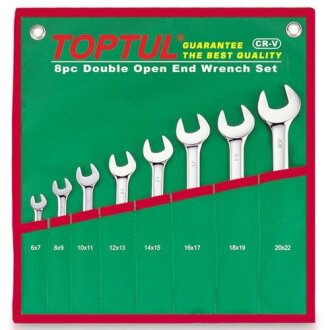 Набор рожковых ключей 8 шт., тканевый чехол Toptul GAAA0812