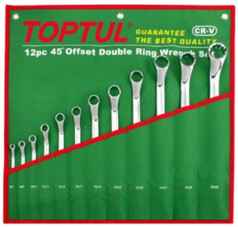 Набор накидных ключей 12 шт., тканевый чехол Toptul GAAA1202