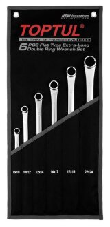 Набор накидных супердлинных ключей. 6 шт., тканевый чехол Toptul GPAP0602