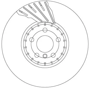Диск тормозной (1 шт.).) BMW 5(G30)/7(G31) "FR D=348mm "15>> TRW DF6891S (фото 1)