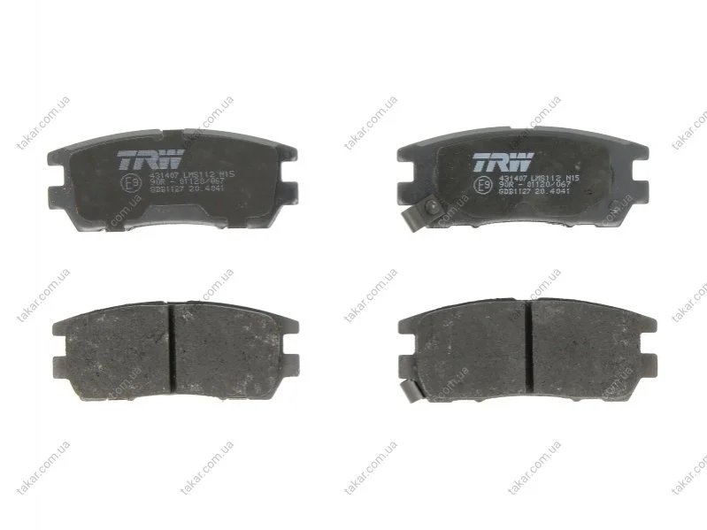 Тормозные колодки задние дисковые TRW GDB1127 (фото 1)