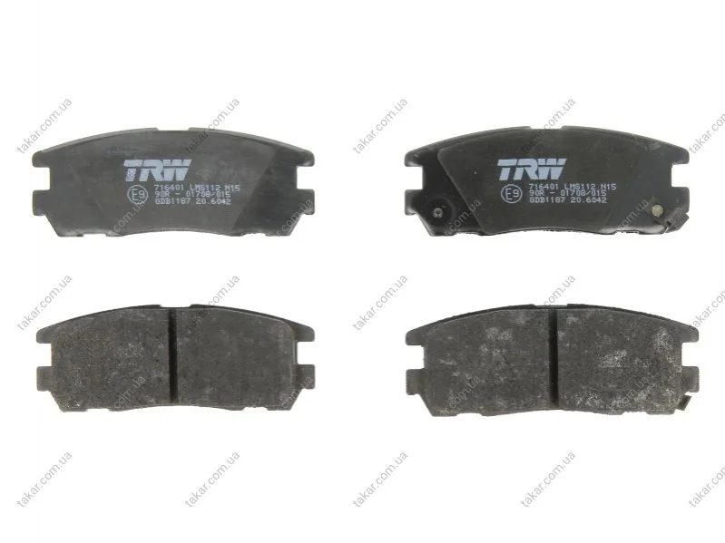 Тормозные колодки задние дисковые TRW GDB1187 (фото 1)