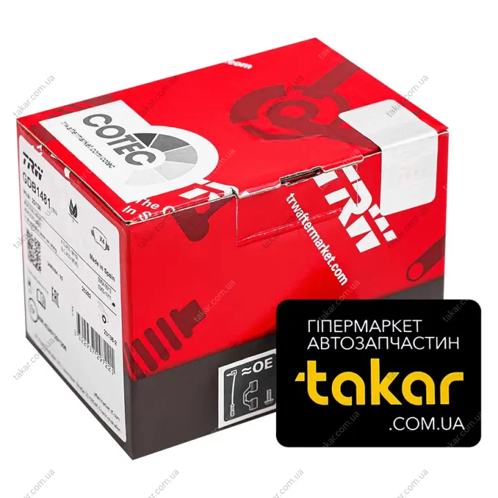 Тормозные колодки задние дисковые TRW GDB1481 (фото 1)