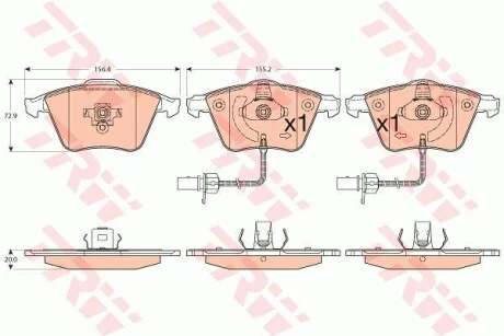 Гальмівні колодки передні дискові TRW GDB1554