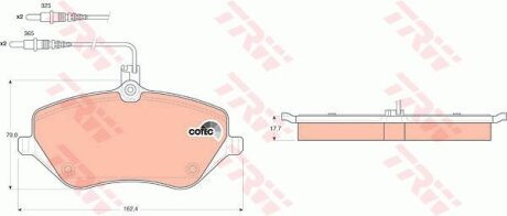 Колодка гальм. CITROEN C5, C6, PEUGEOT 407, 607 передн. TRW GDB1595
