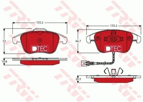 Гальмівні колодки дискові TRW GDB1762DTE