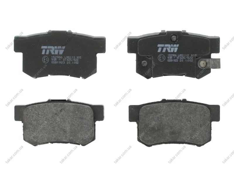 Тормозные колодки задние дисковые TRW GDB1923 (фото 1)
