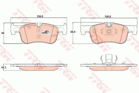 Гальмівні колодки передні дискові TRW GDB1935