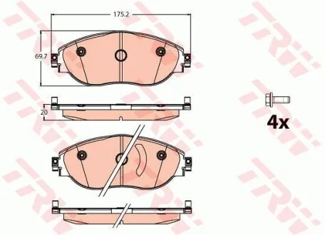Гальмівні колодки дискові TRW GDB2114