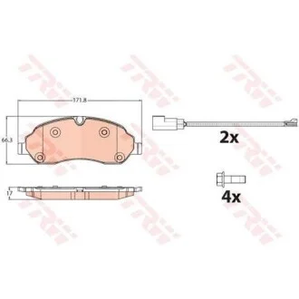 Тормозные колодки передние дисковые TRW GDB2117