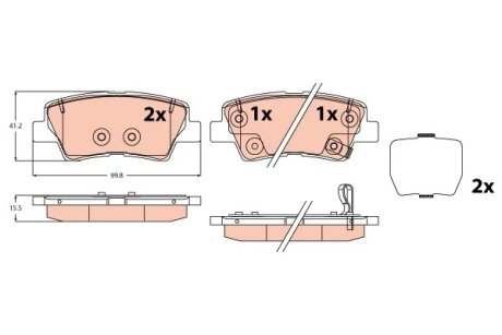 Тормозные колодки дисковые HYUNDAI/KIA Tucson/Sportage \'\'R \'\'15-20 TRW GDB2309