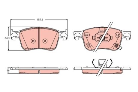 Тормозные колодки дисковые FORD Focus "F "18>> TRW GDB2342