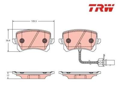 Тормозные колодки дисковые AUDI RSQ3 "R "13-18 TRW GDB2389