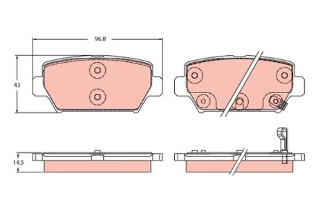 Тормозные колодки дисковые MITSUBISHI Eclipse "R "17>> TRW GDB2435