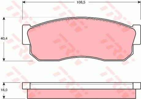 Гальмівні колодки передні дискові TRW GDB288