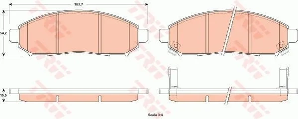 Тормозные колодки передние дисковые TRW GDB3520 (фото 1)