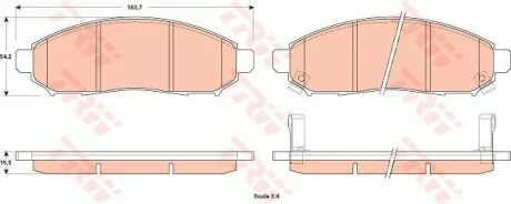 Тормозные колодки передние дисковые TRW GDB3520