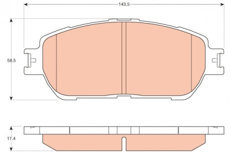 Тормозные колодки дисковые TOYOTA Camry(V30) "F "01-06 TRW GDB3612