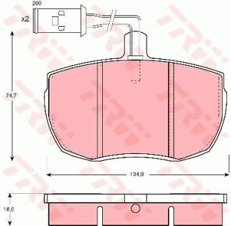 Гальмівні колодки передні дискові TRW GDB779