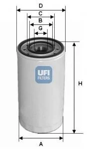 Масляний фільтр гвинт накручуваний UFI 23.475.00
