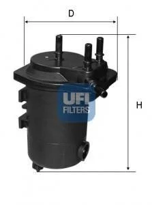 Топливный прямоточный фильтр дизель UFI 24.052.00