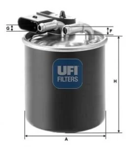 Паливний прямоточний фільтр дизель UFI 24.150.00