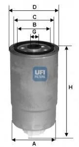Топливный накручиваемый фильтр дизель UFI 24.384.00 (фото 1)