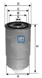 Топливный накручиваемый фильтр дизель UFI 24.384.00