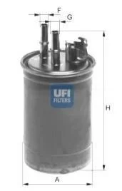 Топливный прямоточный фильтр дизель UFI 24.409.00 (фото 1)