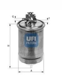 Топливный прямоточный фильтр дизель UFI 24.430.00 (фото 1)