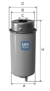 Топливный накручиваемый фильтр дизель UFI 24.432.00