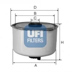 Топливный накручиваемый фильтр дизель UFI 24.454.00 (фото 1)