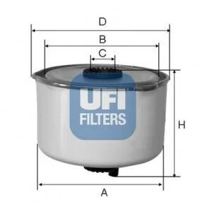 Топливный накручиваемый фильтр дизель UFI 24.454.00