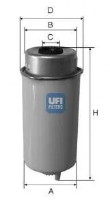 Топливный накручиваемый фильтр дизель UFI 24.455.00