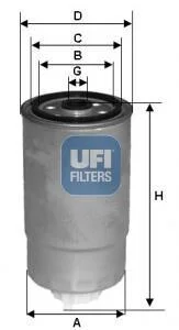 Паливний фільтр, що накручується, дизель UFI 24.529.00
