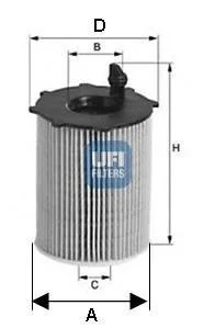 Масляний фільтр картридж патрон UFI 25.068.00