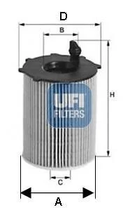 Масляный фильтр картридж патрон UFI 25.128.00